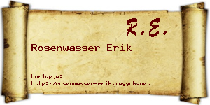Rosenwasser Erik névjegykártya